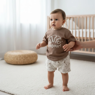 %100 Pamuk Bonjour Erkek Bebek Takım