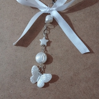 Beyaz Kelebek Charm