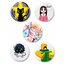 Trend-18-15'li Yeşil Anime Kawaii Rozet Seti Karakter Desenli Pop Art Pin