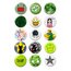 Trend-18-15'li Yeşil Anime Kawaii Rozet Seti Karakter Desenli Pop Art Pin