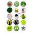 Trend-18-15'li Yeşil Anime Kawaii Rozet Seti Karakter Desenli Pop Art Pin
