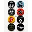 8 li Set-12 | Rock Müzik Temalı Rozet Seti Siyah Kırmızı Sarı Retro Punk Broş Pin