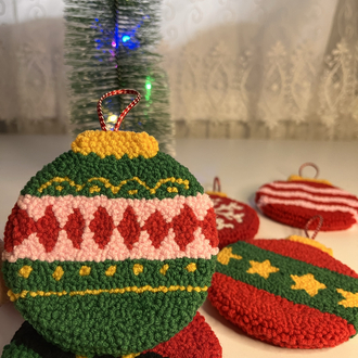 Geleneksel Christmas Desenli Çift Taraflı Yılbaşı Ağaç Süsleri