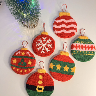 Geleneksel Christmas Desenli Çift Taraflı Yılbaşı Ağaç Süsleri
