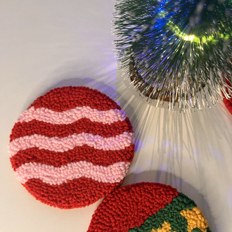 Geleneksel Christmas Temalı Bardak Altlıkları