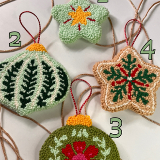 Floral desenli ve Boho tarzı Çift Taraflı Yılbaşı Ağaç Süsleri