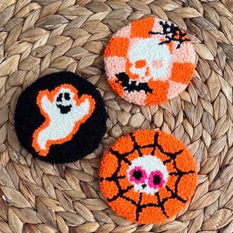 Pumpkin Boo Halloween Coasters