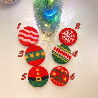 Geleneksel Christmas Temalı Bardak Altlıkları