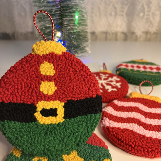 Geleneksel Christmas Desenli Çift Taraflı Yılbaşı Ağaç Süsleri