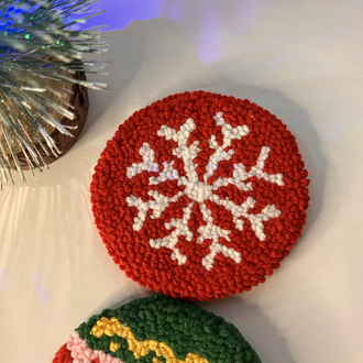 Geleneksel Christmas Temalı Bardak Altlıkları