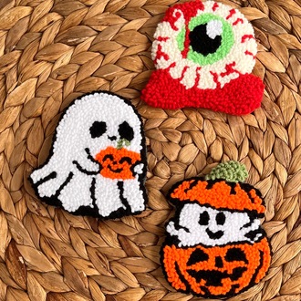 Pumpkin Boo Halloween Coasters