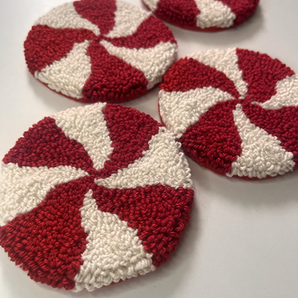 Candy Cane Mug Rug