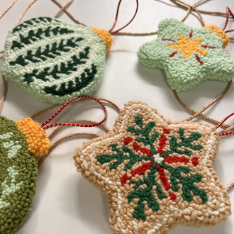 Floral desenli ve Boho tarzı Çift Taraflı Yılbaşı Ağaç Süsleri
