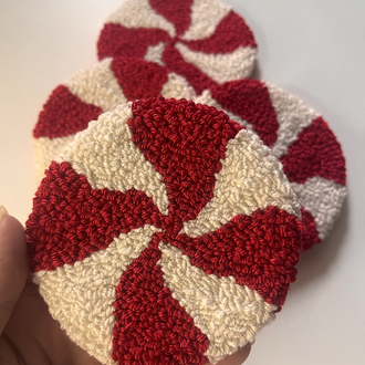 Candy Cane Mug Rug