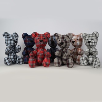 LACİVERT MAVİ EKOSE TEDDY BEAR