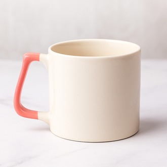 Kişiye Özel Pembe Saplı Seramik Latte Fincanı