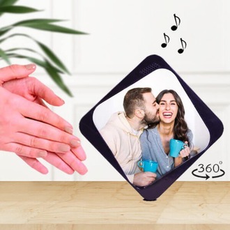 Hareketli Müzikli Kare Pembe Fotoğraf Çerçevesi