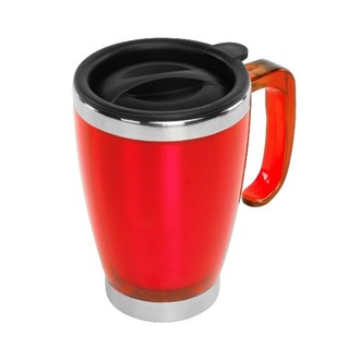 Kulplu Kırmızı Paslanmaz Çelik Termos Kupa – 415 Ml