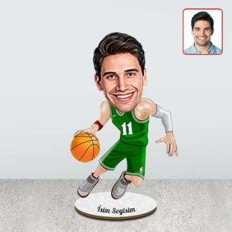 Kişiye Özel Basketbolcu Karikatür Biblo