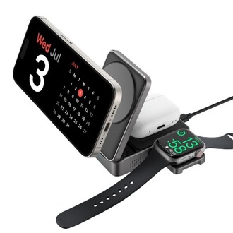S-Link Sw-Cwf116 Siyah Telefon Kulaklık Akıllı Saat 15W Magsafe Qi2 Kablosuz Şarj Cihazı