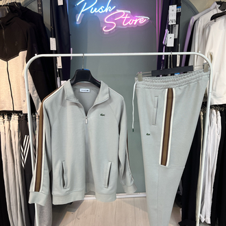 Lacoste Açik Bej Şeritli Esorfman Takimi – Erkek Spor Giyim