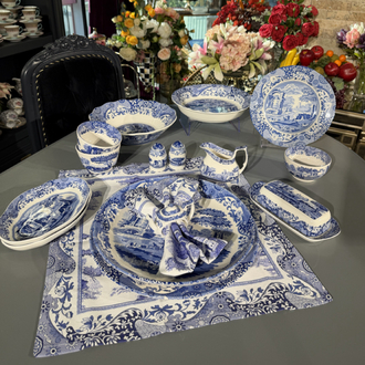 Spode Blue Italian Oval Servis Tabağı