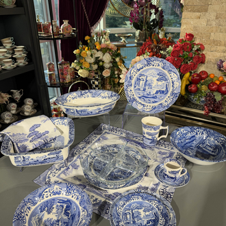 Spode Blue Italian 27 Cm Porselen Yemek Tabağı
