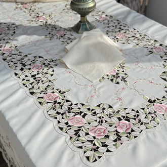 177x260 Ajur nakışlı masa örtüsü