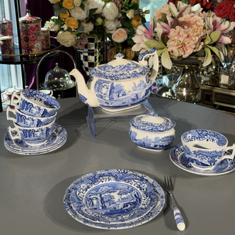 Spode Heritage Blue Italian Porselen Şekerlik