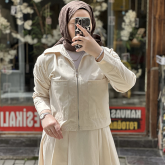 Zımba detaylı etekli takım