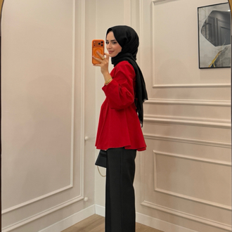 Volanlı Poplin Tunik
