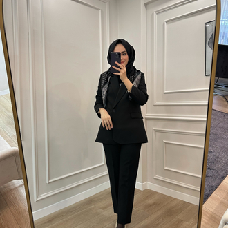 Fularlı Blazer Ceket 