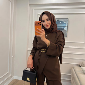 Çapraz Ön Detaylı Pantolonlu Takım