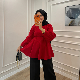 Volanlı Poplin Tunik