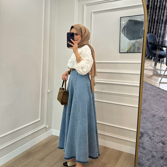 Denim Etek MAVİ