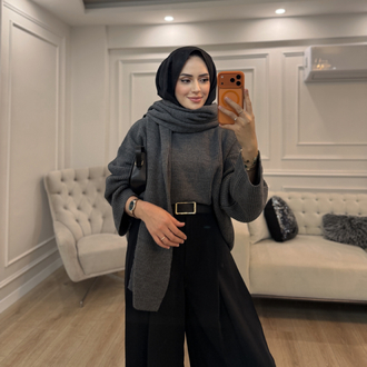 ŞAL DETAYLI TRİKO KAZAK 