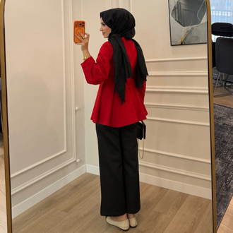 Volanlı Poplin Tunik