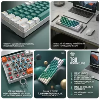 Blic T60 Mini Blue Switch Mekanik Klavye