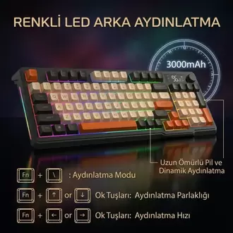 Freewolf M96 Kablosuz Mekanik Klavye