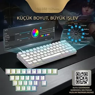 Sarftech T60 Blue Switch Mekanik 60% RGB Klavye
