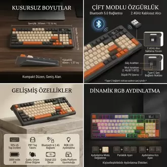 Freewolf M96 Kablosuz Mekanik Klavye