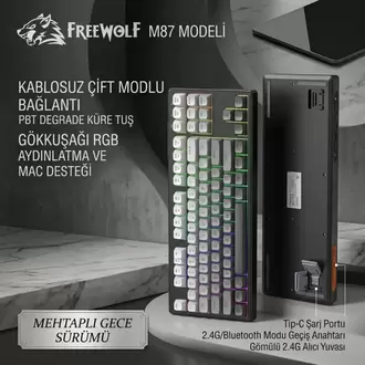 Freewolf M87 Kablosuz Mekanik Klavye