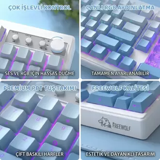 Freewolf K100 Tam Boy Mekanik Klavye