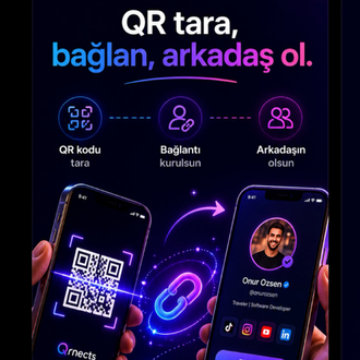Qrnects NFC Sticker – Dijital Profil ve Sosyal Medya Kartı