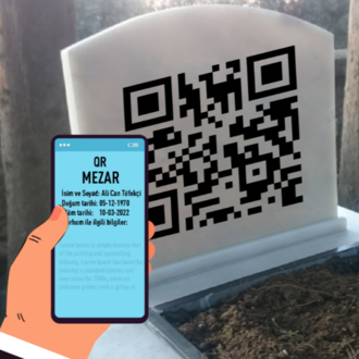 QR Mezar Taşı Fiziksel Hazır Ürün 