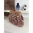 Toprak tonlarda renge sahip ahşap burslu clutch