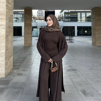 Üçlü Abaya Takım Kahve ( ön sipariş )