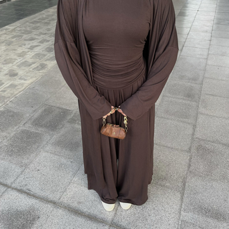 Üçlü Abaya Takım Kahve ( ön sipariş )