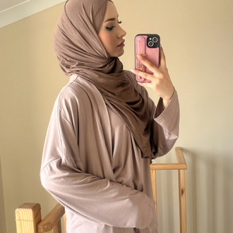 Üçlü Abaya Takım Vizon (Ön Sipariş)