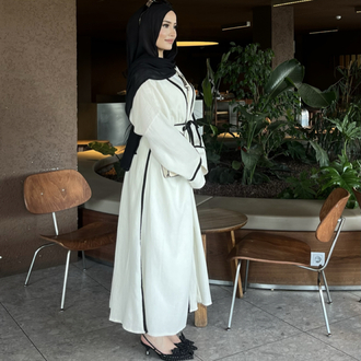 Kuşaklı Müslin Abaya (ön sipariş)